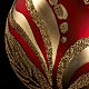 Decoro Albero Natale, palla vetro rossa oro 6 cm s3