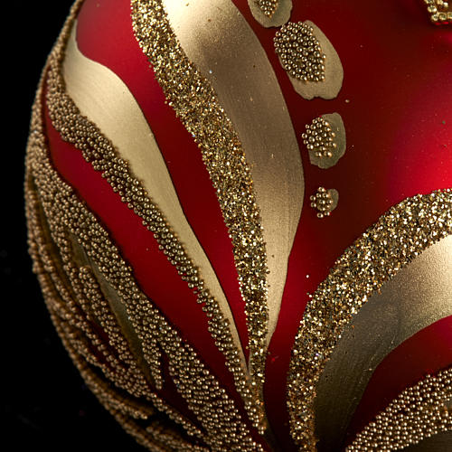 Christmas tree glass bauble, red and gold 6cm 3