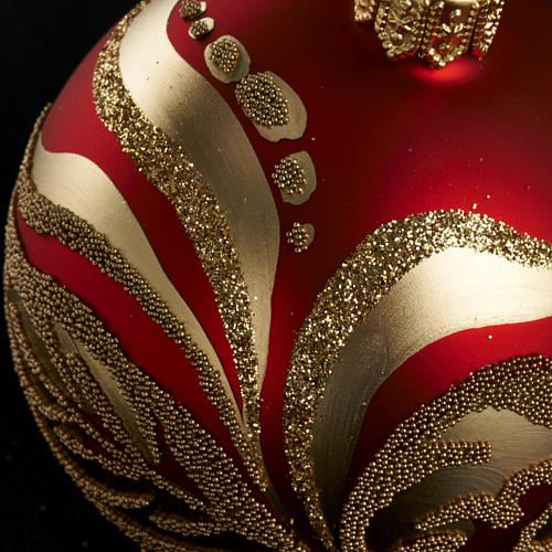 Christmas tree glass bauble, red and gold 6cm 4