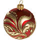 Christmas tree glass bauble, red and gold 6cm s1