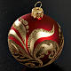 Christmas tree glass bauble, red and gold 6cm s2