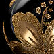 Christmas tree glass bauble, black and gold flower 6cm s3