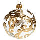 Christmas tree bauble glass with golden decorations, 8cm s1