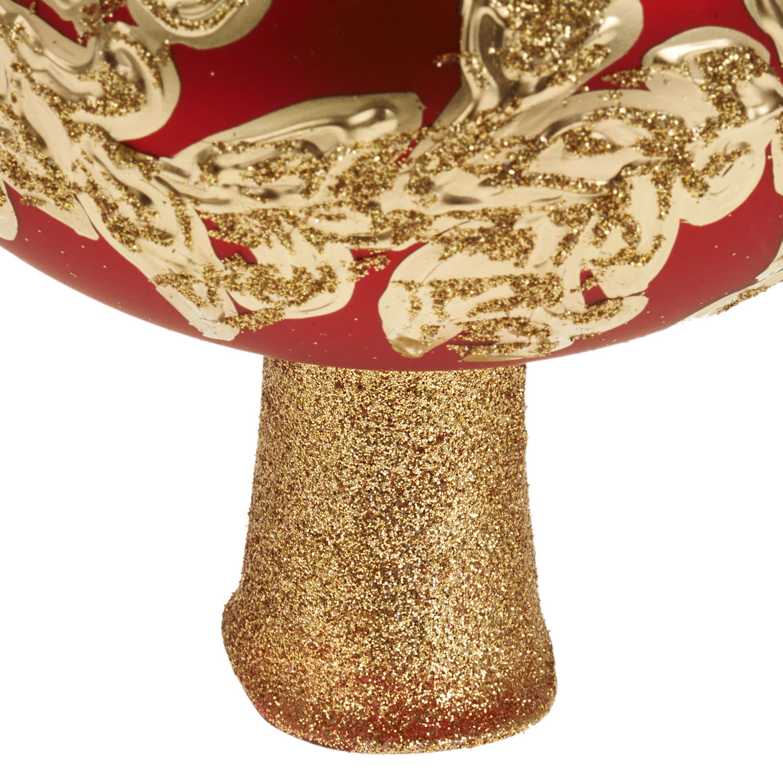Puntale In Vetro Albero Di Natale Puntale albero di Natale vetro rosso decori oro | vendita online su HOLYART
