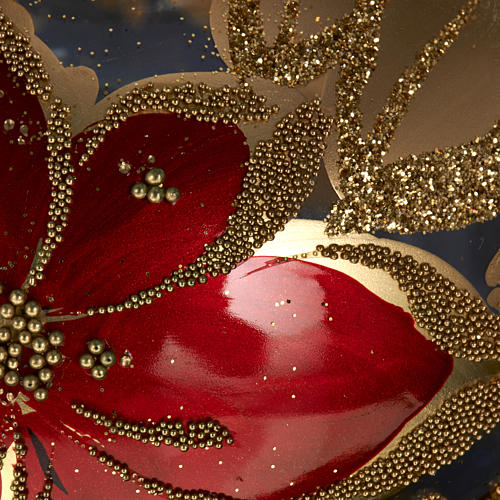 Puntale albero Natale vetro trasparente decori oro rosso 4