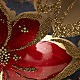 Puntale albero Natale vetro trasparente decori oro rosso s4