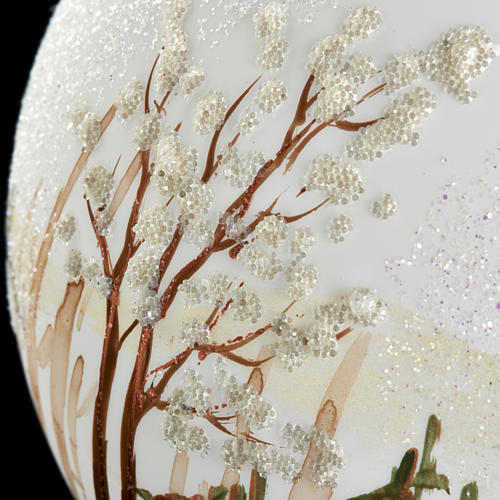 Kugel Weihnachtsbaum Glas Landschaft mit Schnee 10 cm 4
