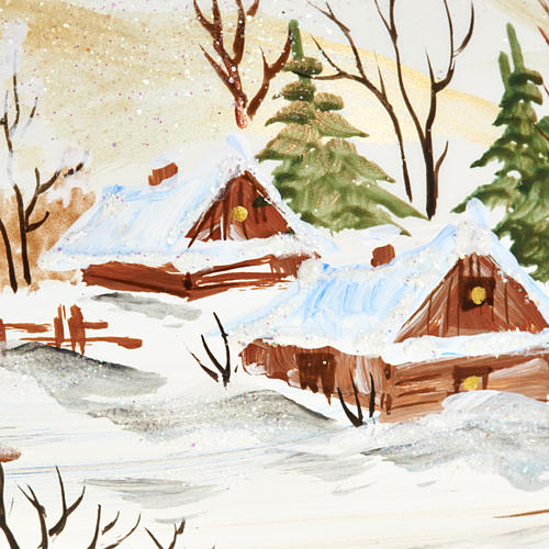 Ornement sapin, boule paysage 10 cm 2