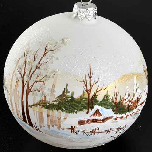 Ornement sapin, boule paysage 10 cm 3