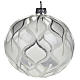 Christmas tree bauble, silver blown glass 10cm s1