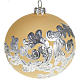 Decoro Albero Natale, palla vetro avorio argento 10 cm s1