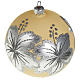 Christmas tree bauble in blown glass, silver and ivory 10cm s1