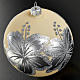 Christmas tree bauble in blown glass, silver and ivory 10cm s3