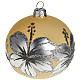 Christmas tree bauble glass ivory and silver, 8cm s1