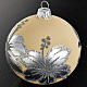 Christmas tree bauble glass ivory and silver, 8cm s2