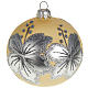 Christmas tree ivory bauble with silver flower 8cm s1