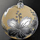 Christmas tree ivory bauble with silver flower 8cm s2