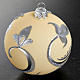 Christmas tree ivory bauble with silver flower 8cm s4