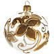 Christmas tree bauble in glass with gold flower 8cm s1