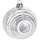 Christmas tree bauble in glass with silver decor 8cm s1