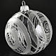 Christmas tree bauble in glass with silver decor 8cm s3