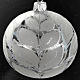 Christmas tree bauble glass silver leaves, 8cm s2