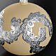 Decoro Albero Natale, palla vetro soffiato avorio argento 15 cm s2