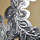 Decoro Albero Natale, palla vetro soffiato avorio argento 15 cm s3