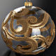 Boule de Noel décorée or verre transparente 15 cm s2