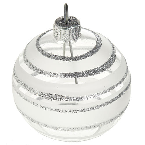 Christmas tree decoration, bauble in silver glass 10cm 1