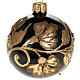 Boule de Noel décorée or verre noir 6 cm s1