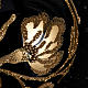 Boule de Noel décorée or verre noir 6 cm s3