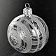 Boule de Noel décorée argent glitter 6 cm s2