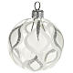 Boule de Noel transparente décorée argent glitter s1