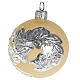Boule de Noel décorée argent verre ivoire 6 cm s1