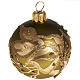 Boule de Noel décorée glitter verre or 6 cm s1