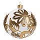 Bauble for Christmas tree, blown glass, transparent and gold 10c s1