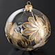 Bauble for Christmas tree, blown glass, transparent and gold 10c s2