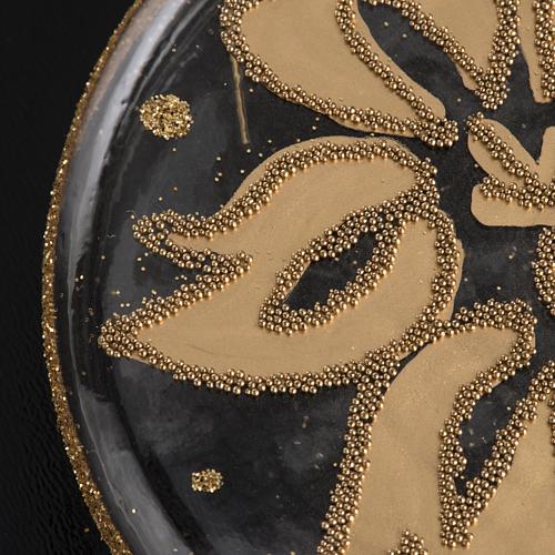 Bombka bożonarodzeniowa na choinkę szkło medalion przezroczysty złoto 8 cm 4