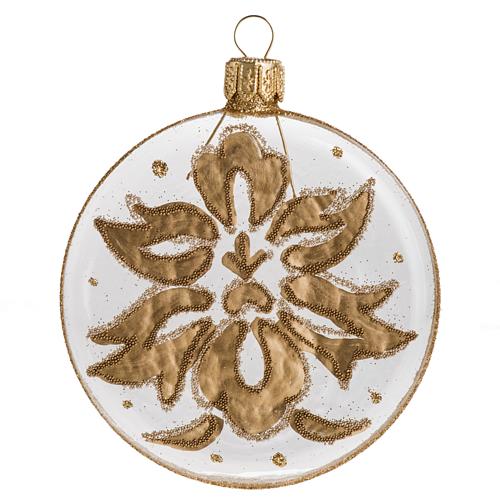 Christmas tree bauble glass medal golden decorations, 8cm 1