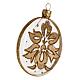 Christmas tree bauble glass medal golden decorations, 8cm s2