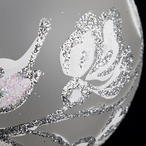 Palla Di Natale In Vetro Soffiato A Mano Con Volpe Innamorata - Decorazione Albero 9,9 Cm