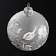 Palla Natale per albero vetro soffiato argento bianco 6 cm s2