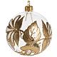 Bauble for Christmas tree in transparent and gold blown glass, 8 s1