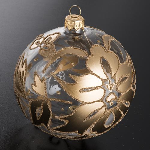 Bola de Navidad vidrio transparente, dorado de 10cm 2