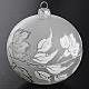 Bauble for Christmas tree, silver and white blown glass, 10cm s2