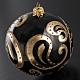 Bauble for Christmas tree, black and gold blown glass, 10cm s2