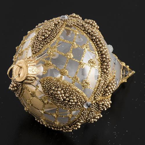 Bola de navidad forma de gota color plateado dorado 12x 8cm 5