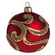 Bauble for Christmas tree in glass, red and gold 8cm s1