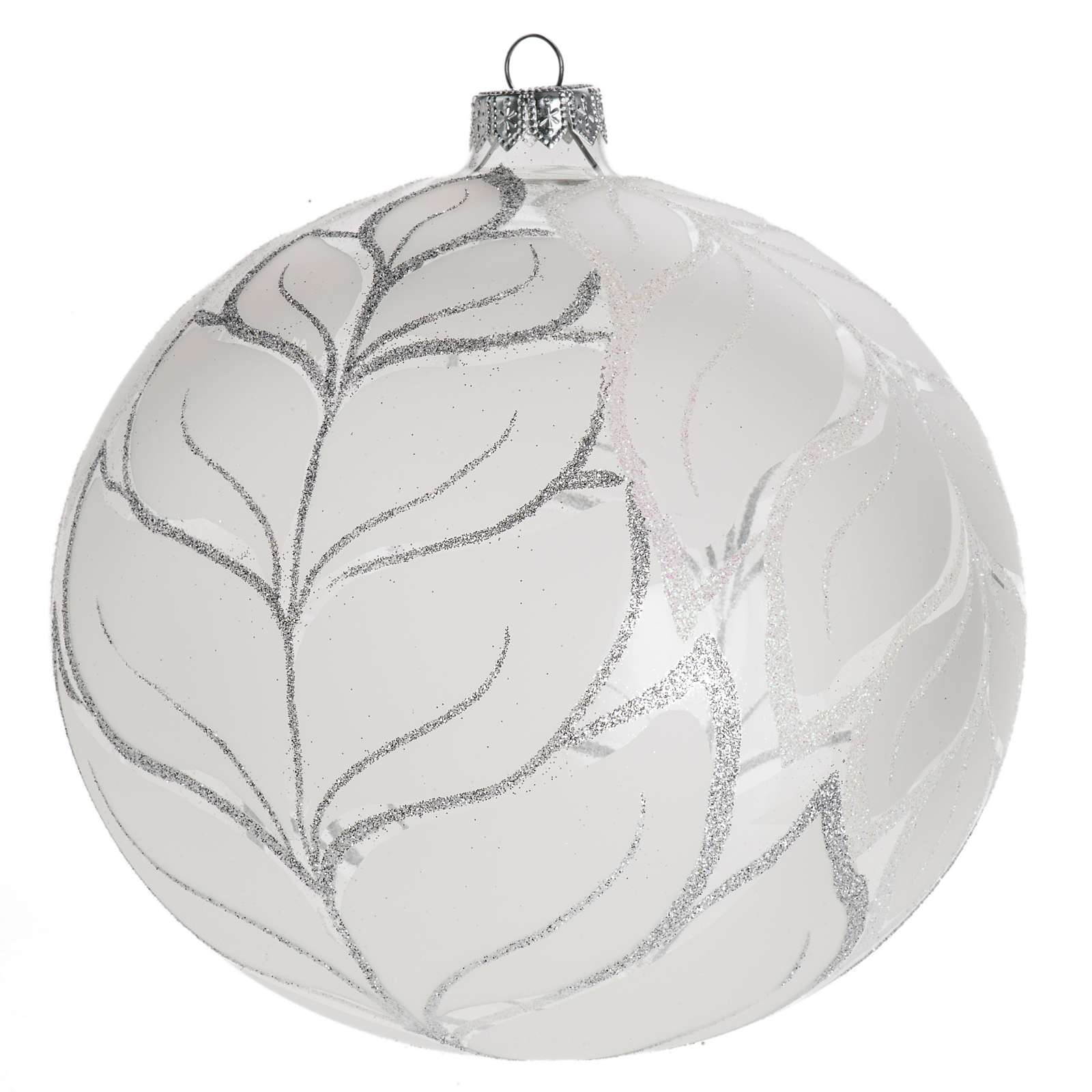 Weihnachtskugel Baum geblasenes Glas silbrig 15 cm